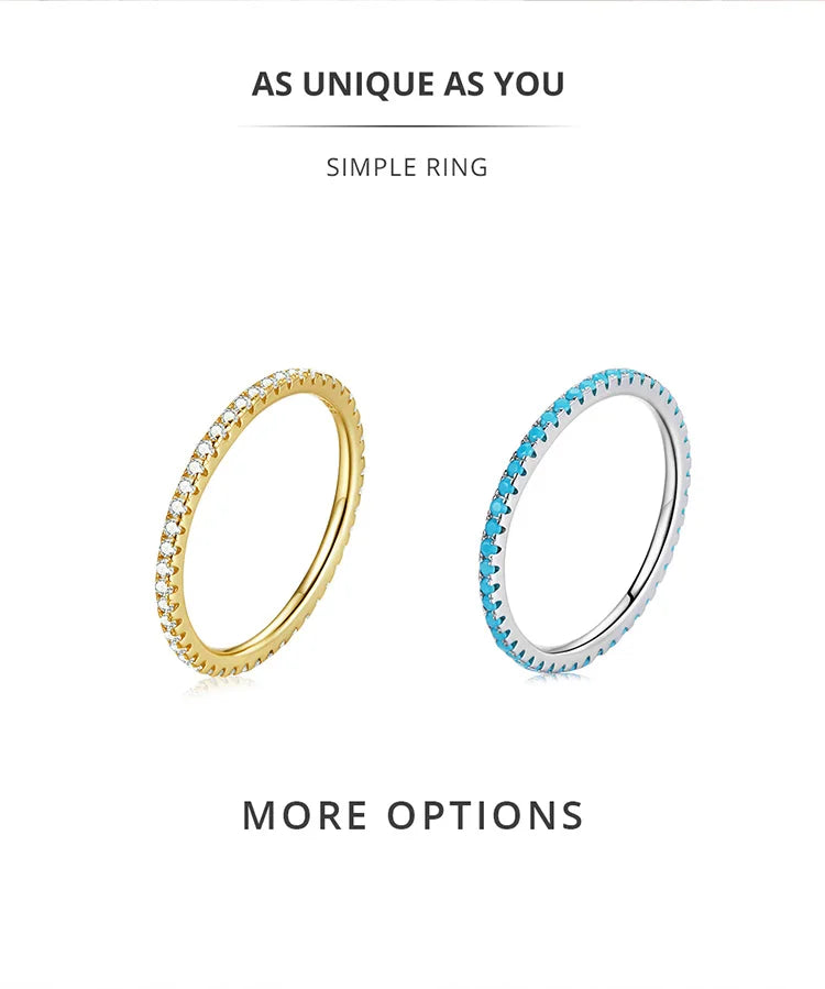 Gold Plated Zircon Stacking Ring – 925 Sterling Silver