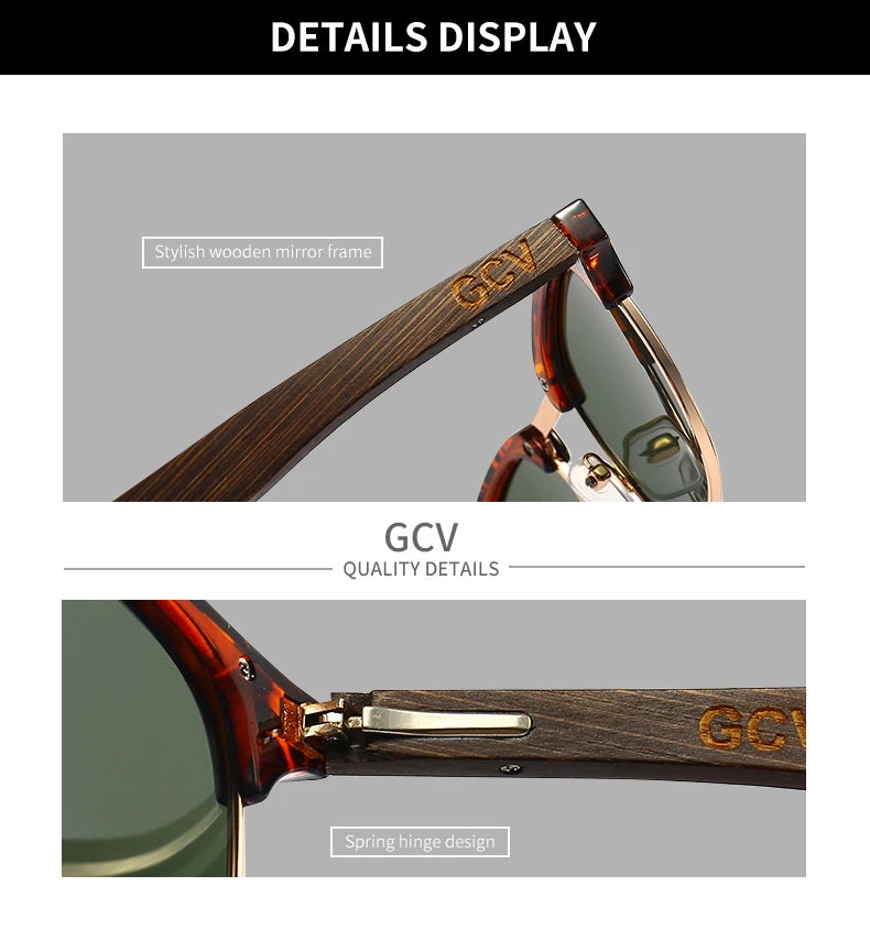 Butterfly Wooden Polarized Party Sunglasses