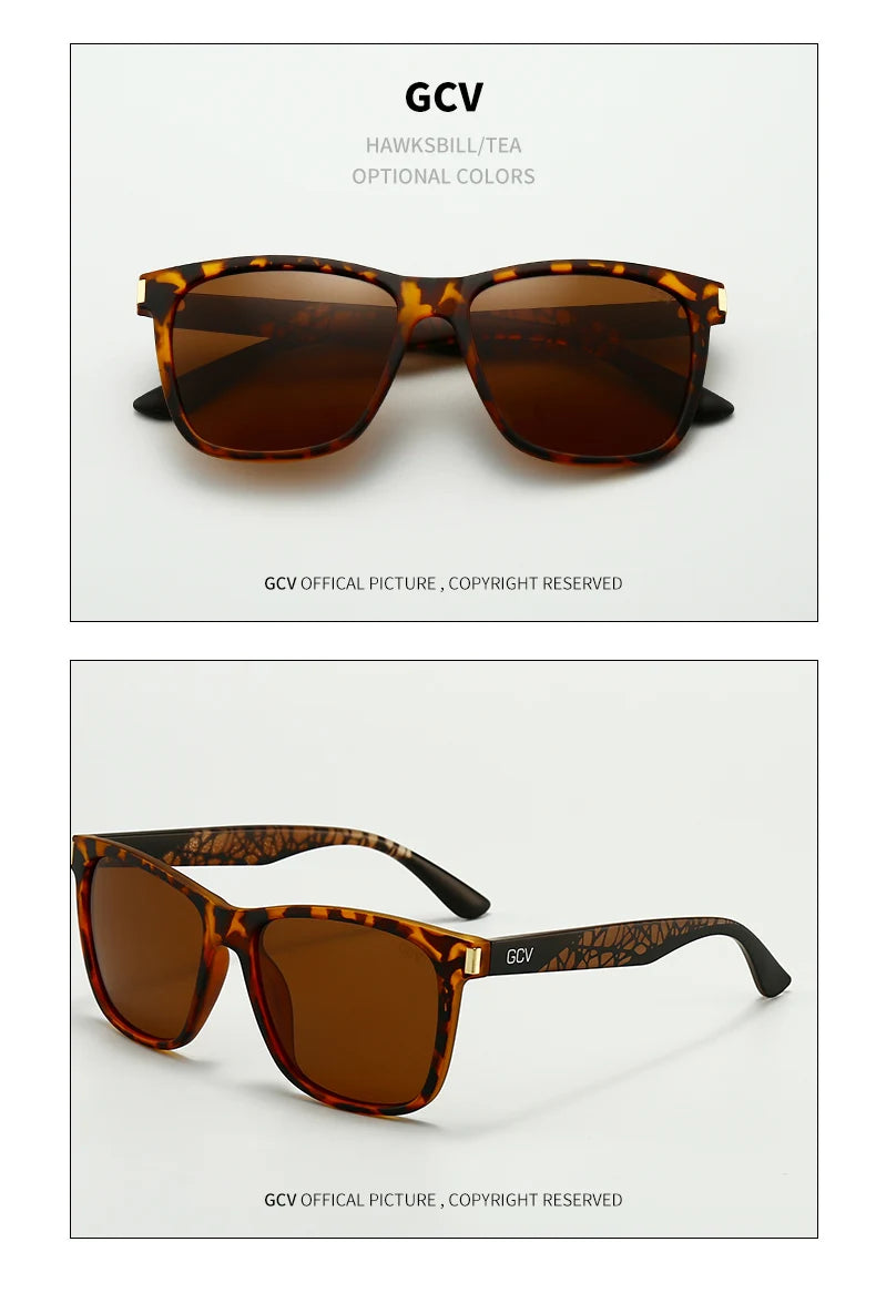 Square Polarized Sunglasses – Stainless Steel Frame