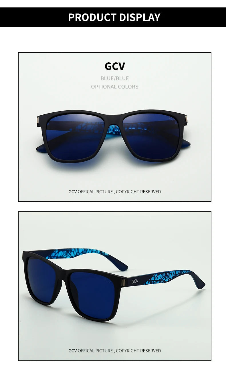 Square Polarized Sunglasses – Stainless Steel Frame