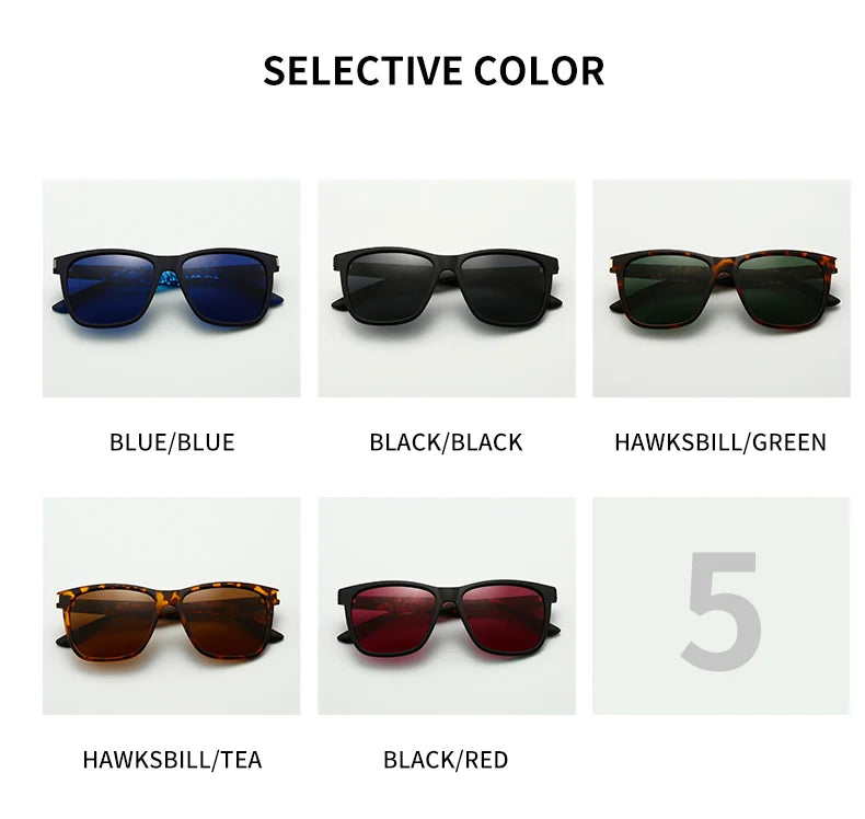 Square Polarized Sunglasses – Stainless Steel Frame