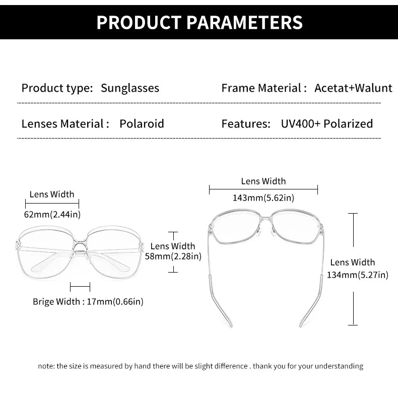 Square Polarized Sunglasses – Stainless Steel Frame