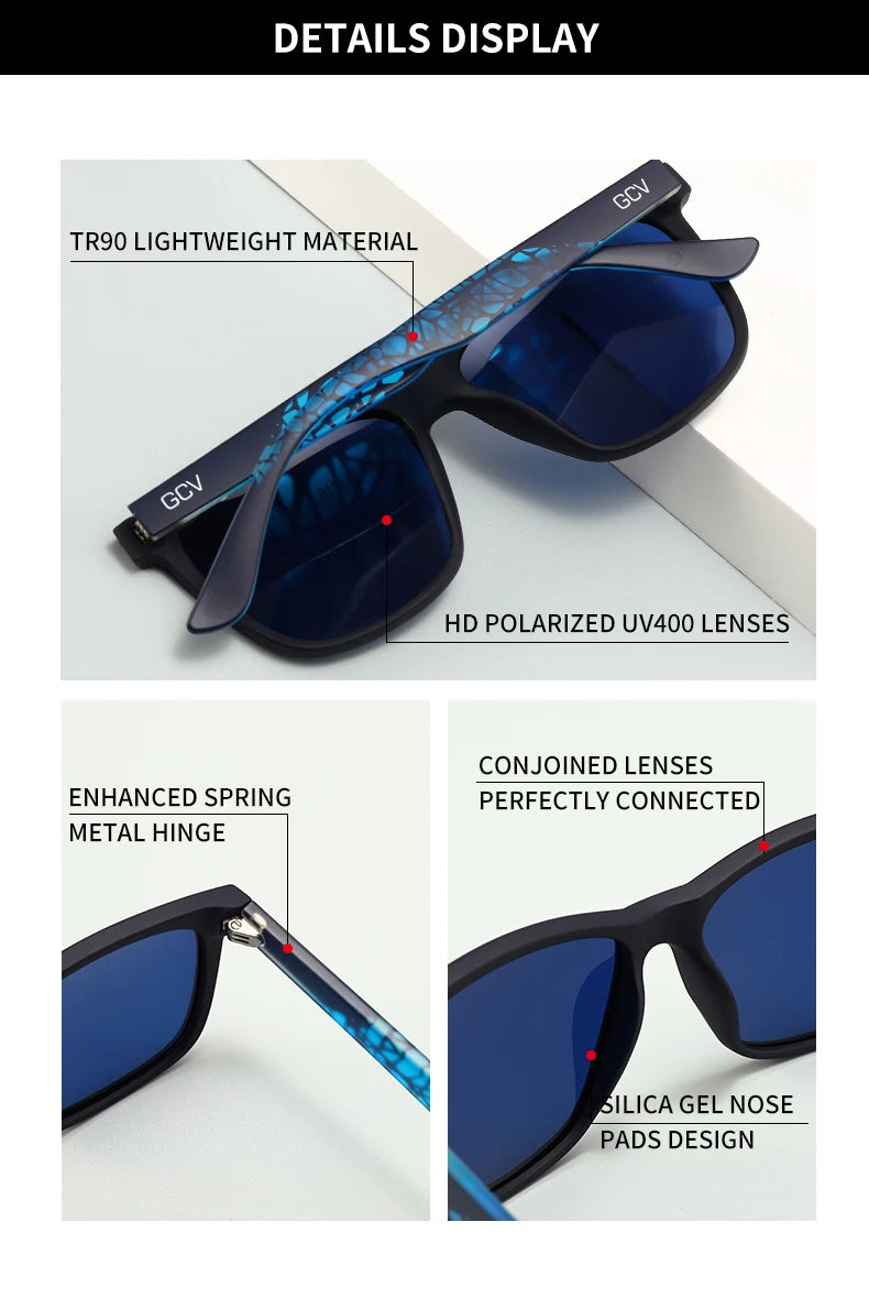 Square Polarized Sunglasses – Stainless Steel Frame