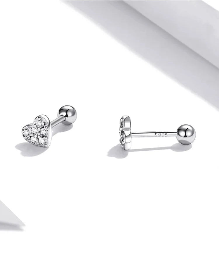Brilliant Star and Butterfly Sterling Silver Stud Earrings