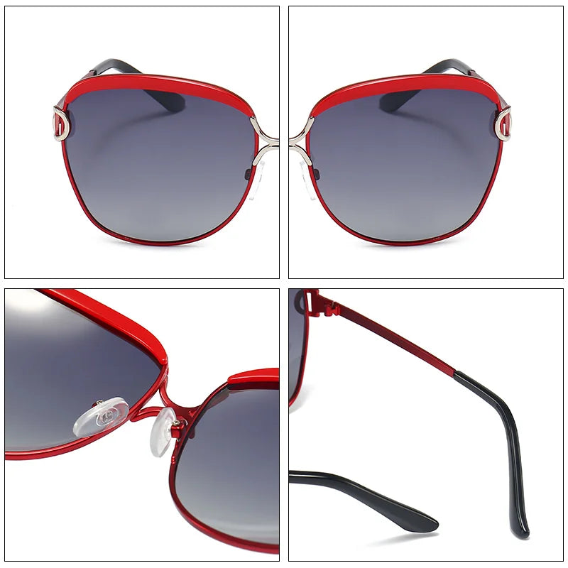 Square Polarized Sunglasses – Stainless Steel Frame