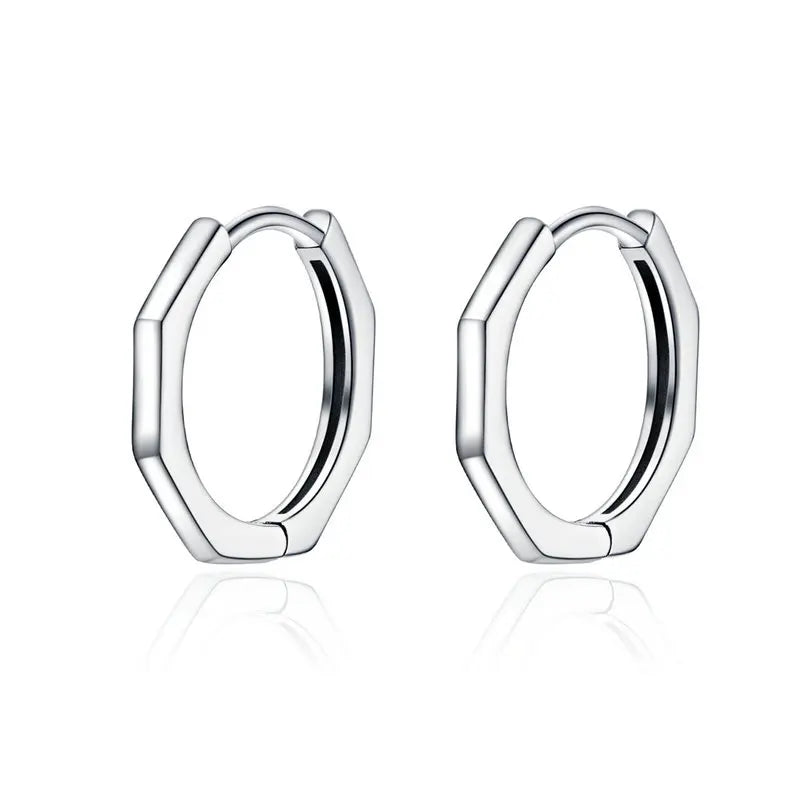 Star Hoop Earrings – Sterling Silver with Oxidized Finish