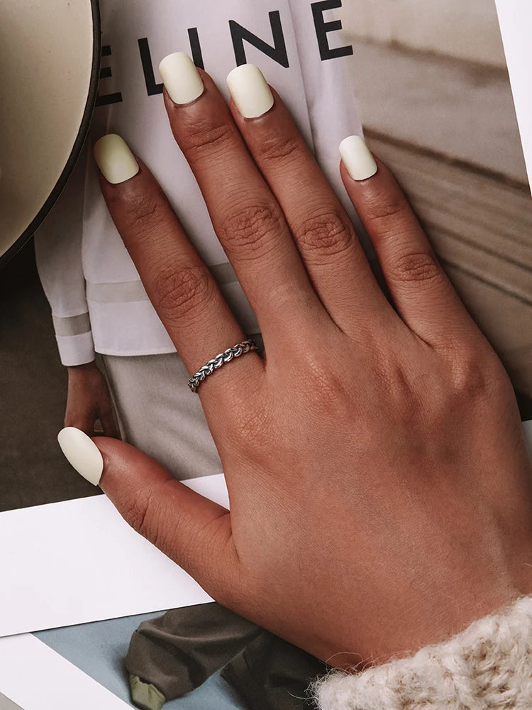 925 Sterling Silver Twisted Eternity Ring with Braided Texture