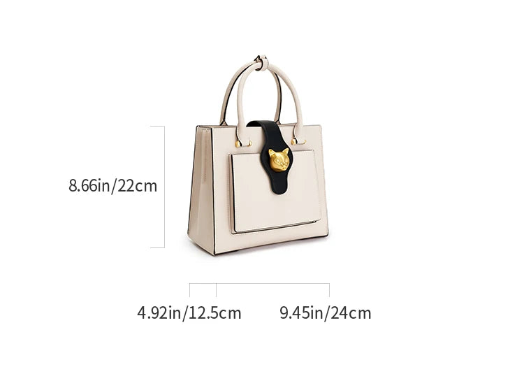 Split Leather Business Tote Bag