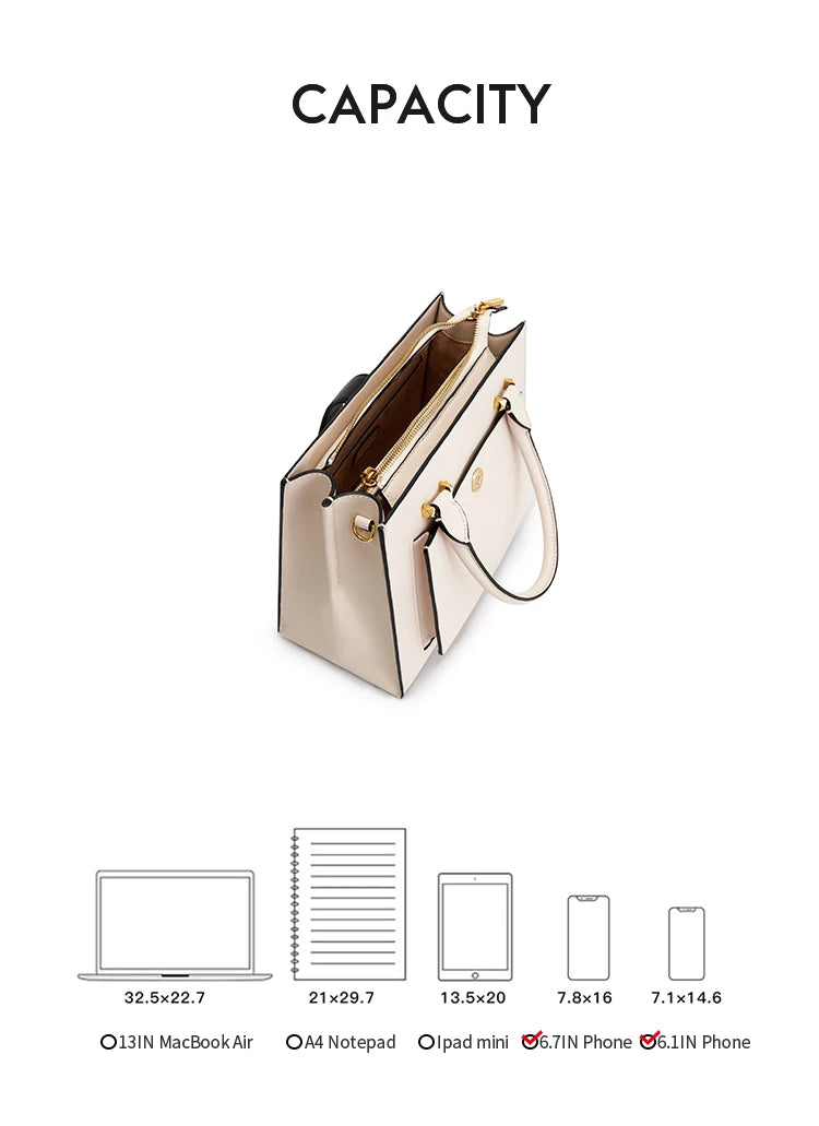 Split Leather Business Tote Bag