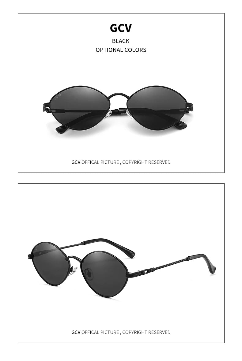 Alloy Oval Polarized Sunglasses