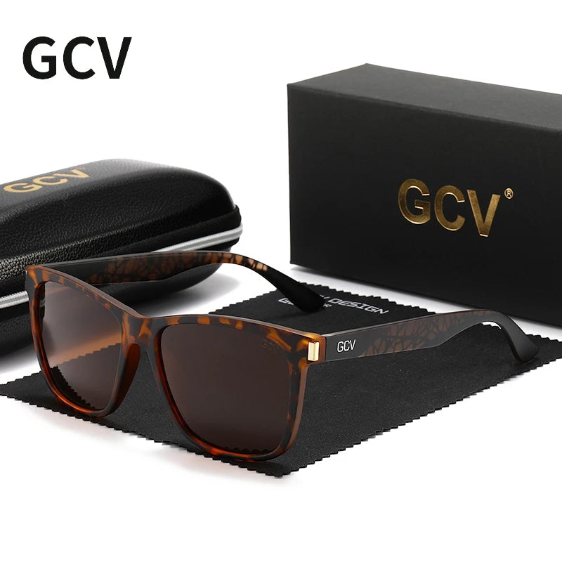 Square Polarized Sunglasses – Stainless Steel Frame