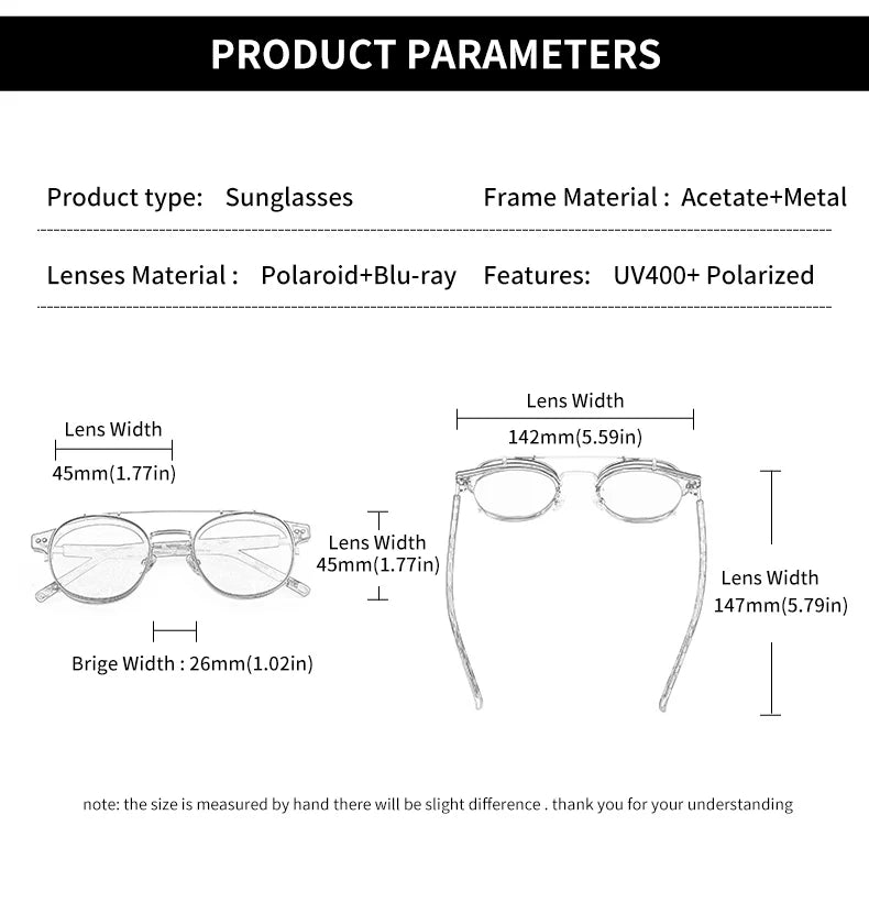 Acetate Butterfly Polarized Sunglasses