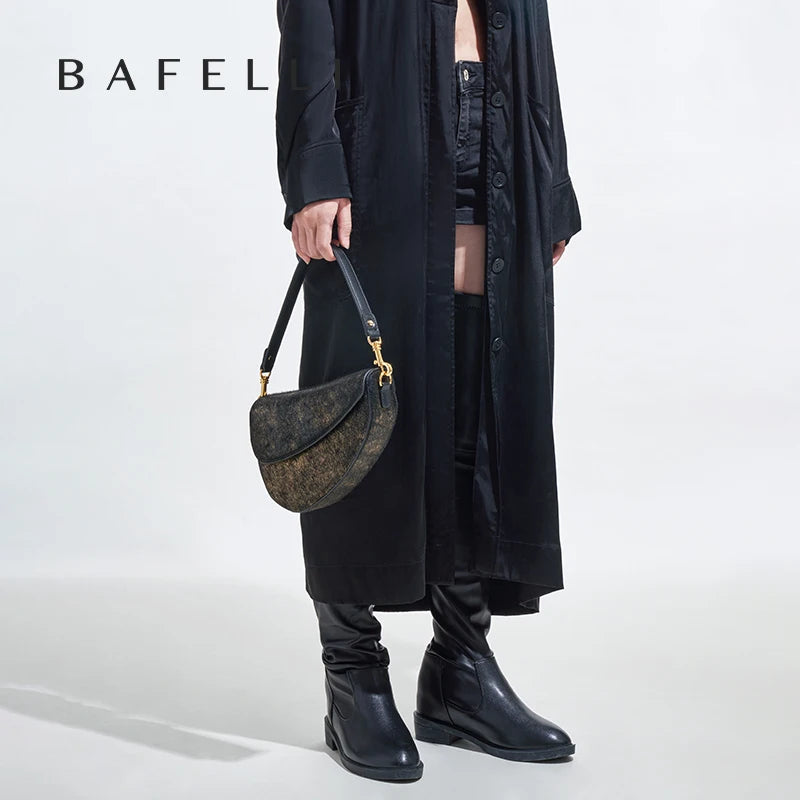 Genuine Leather Saddle Crossbody and Shoulder Bag