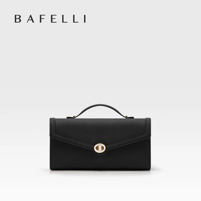 Genuine Leather Clutch Bag – Dress Style with Lock Flap