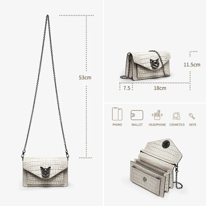 Genuine Leather Clutch and Crossbody Bag – Flap Lock Design