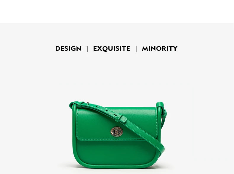 Elegant Split Leather Saddle Crossbody Bag