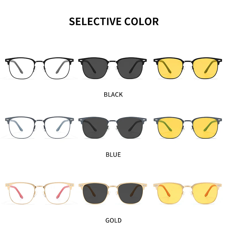 3 in 1 Rectangle Polarized and Optical Sunglasses Set