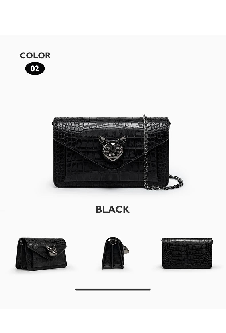Genuine Leather Clutch and Crossbody Bag – Flap Lock Design