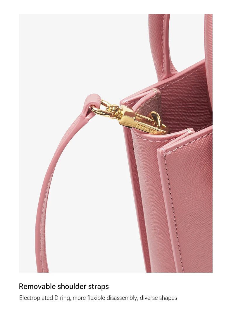Elegant Genuine Leather Mini Crossbody and Tote Bag