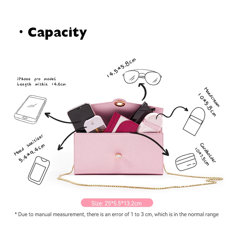 Genuine Leather Clutch Bag – Dress Style with Lock Flap