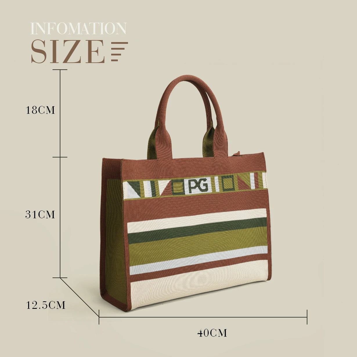 Colorful Striped Mesh Casual Tote Shoulder Bag