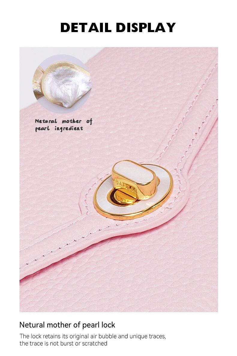 Genuine Leather Clutch Bag – Dress Style with Lock Flap