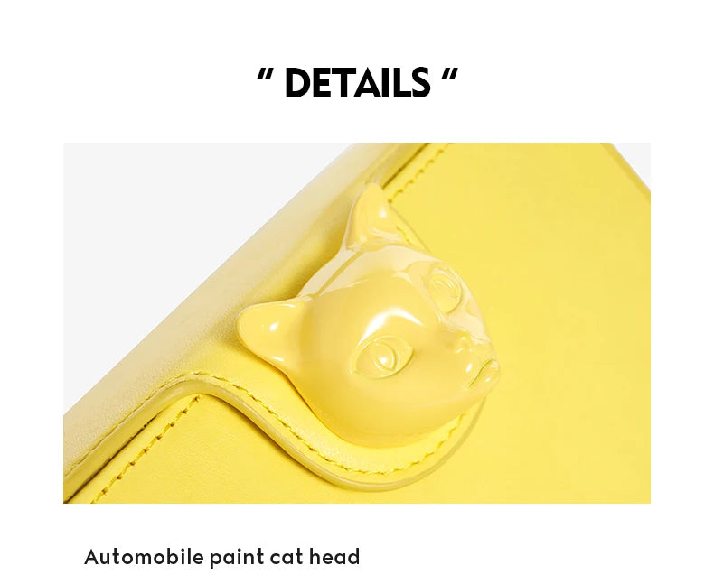 Boxy Genuine Leather Flap Bag – Cartoon Lock Design