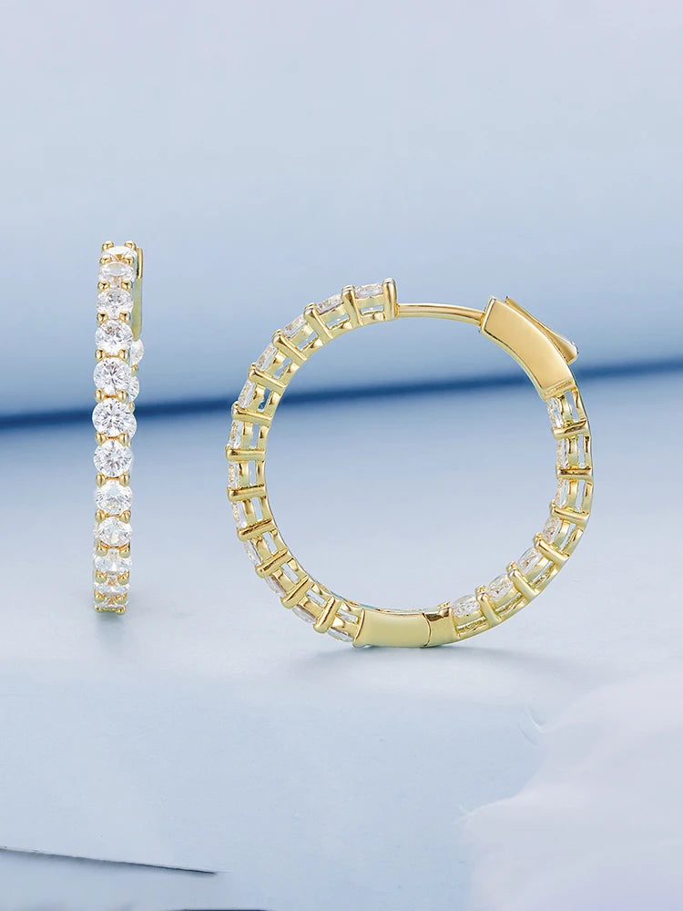 Cubic Zirconia Round Stud Earrings with Screw-Back Closure