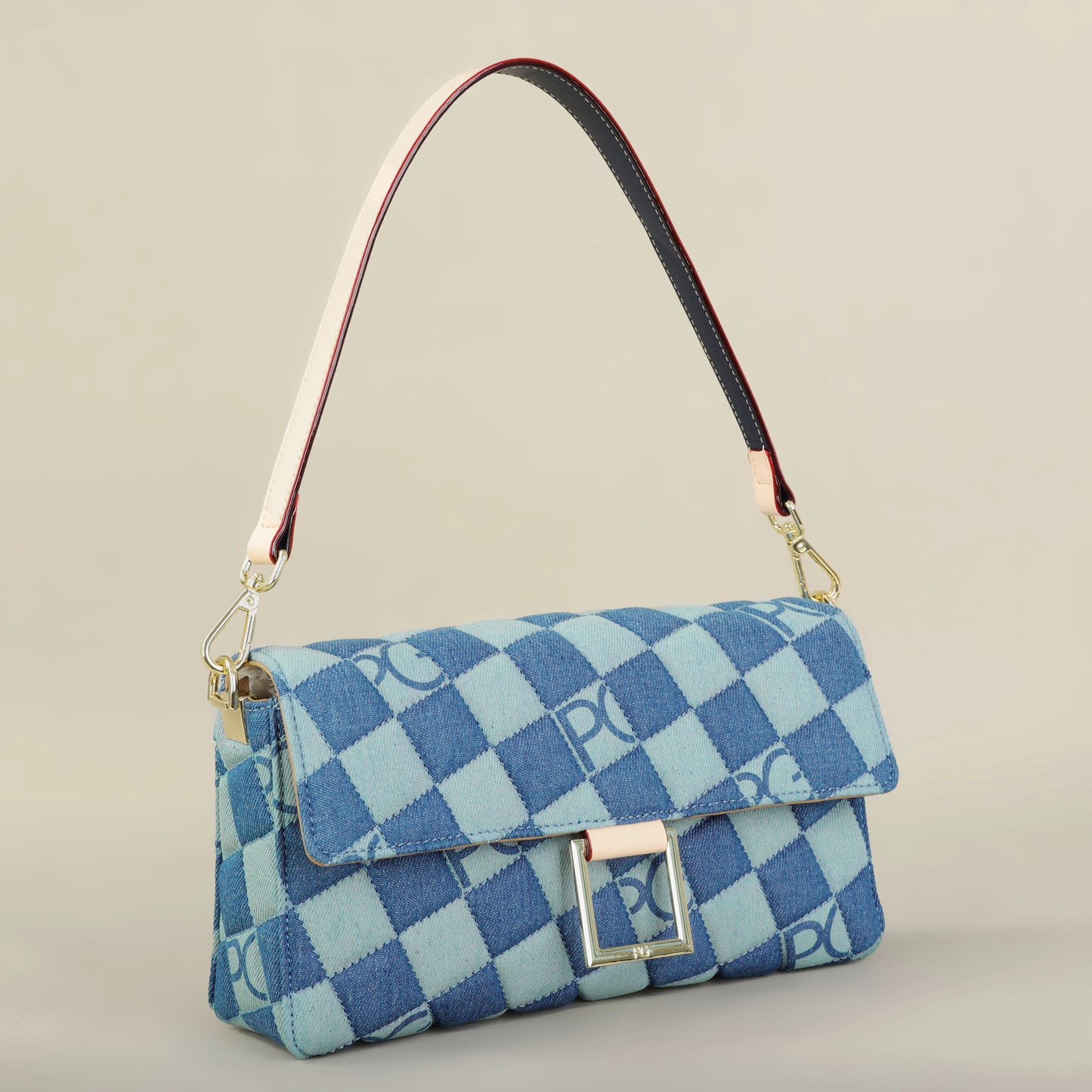 Bright Crossbody Bag – Elegant PU Satchel with Embroidery and Rivet Detail