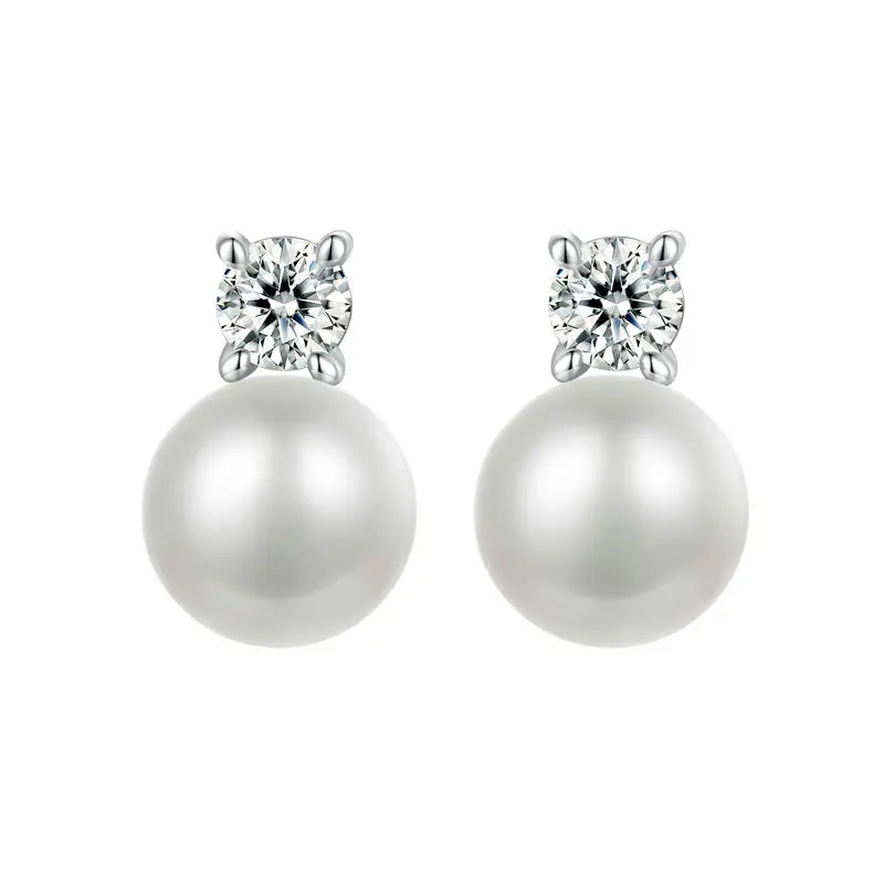 D-Color Moissanite Stud Earrings – 925 Sterling Silver