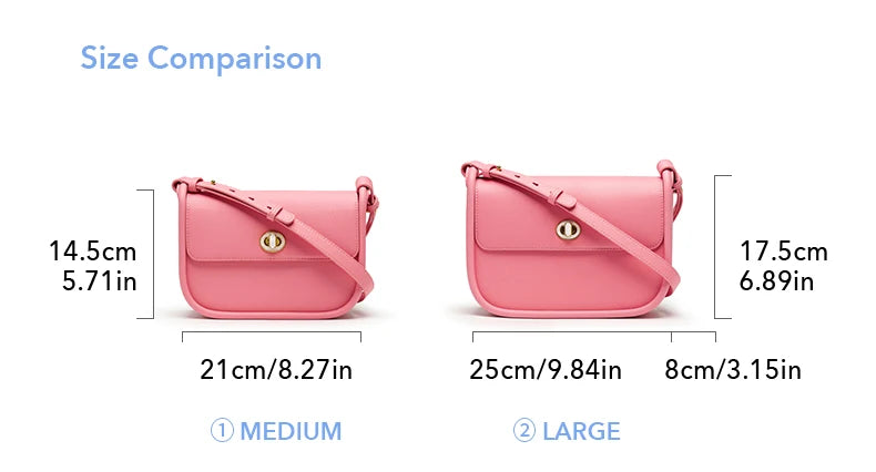 Elegant Split Leather Saddle Crossbody Bag