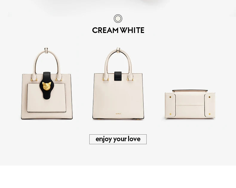 Split Leather Business Tote Bag