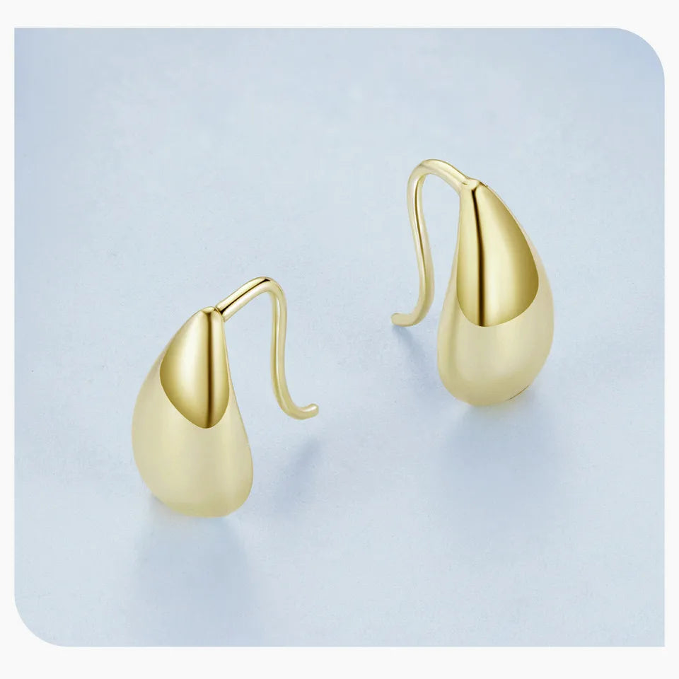 Glossy Waterdrop Stud Earrings – 925 Sterling Silver