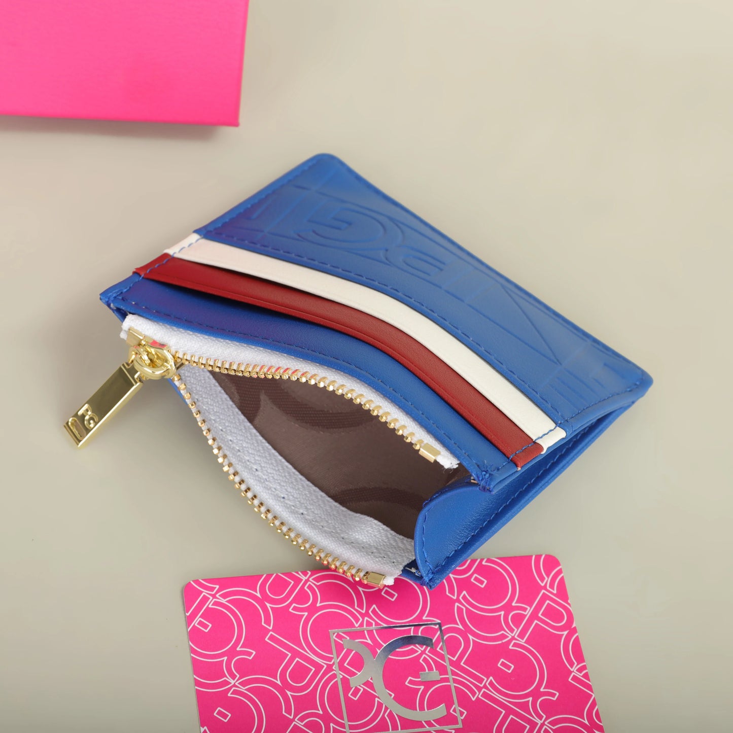 Compact Women’s PU Leather Monogram Wallet with Zipper and Card Slots