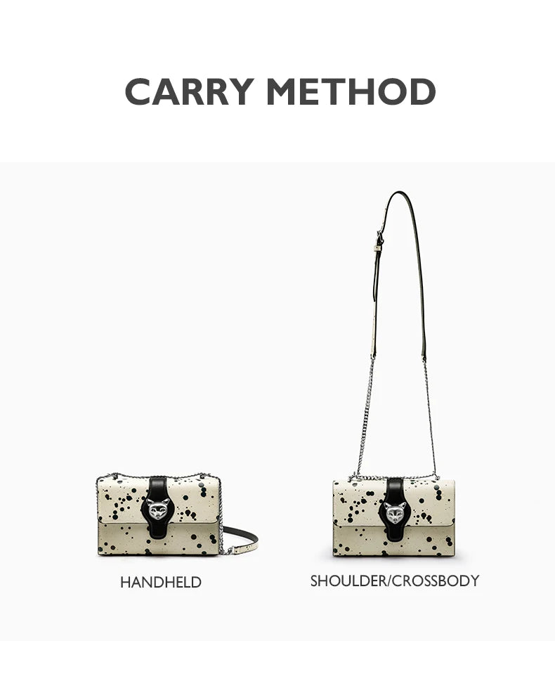 Genuine Leather Shoulder and Crossbody Bag – Dot Flap Design