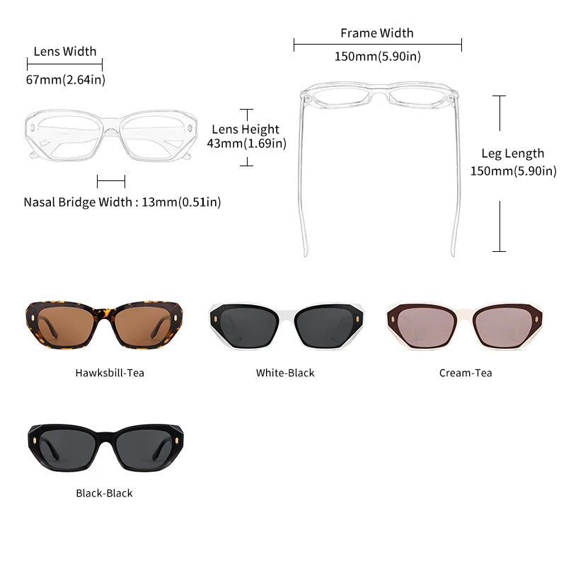Acetate Cat Eye Polarized Sunglasses