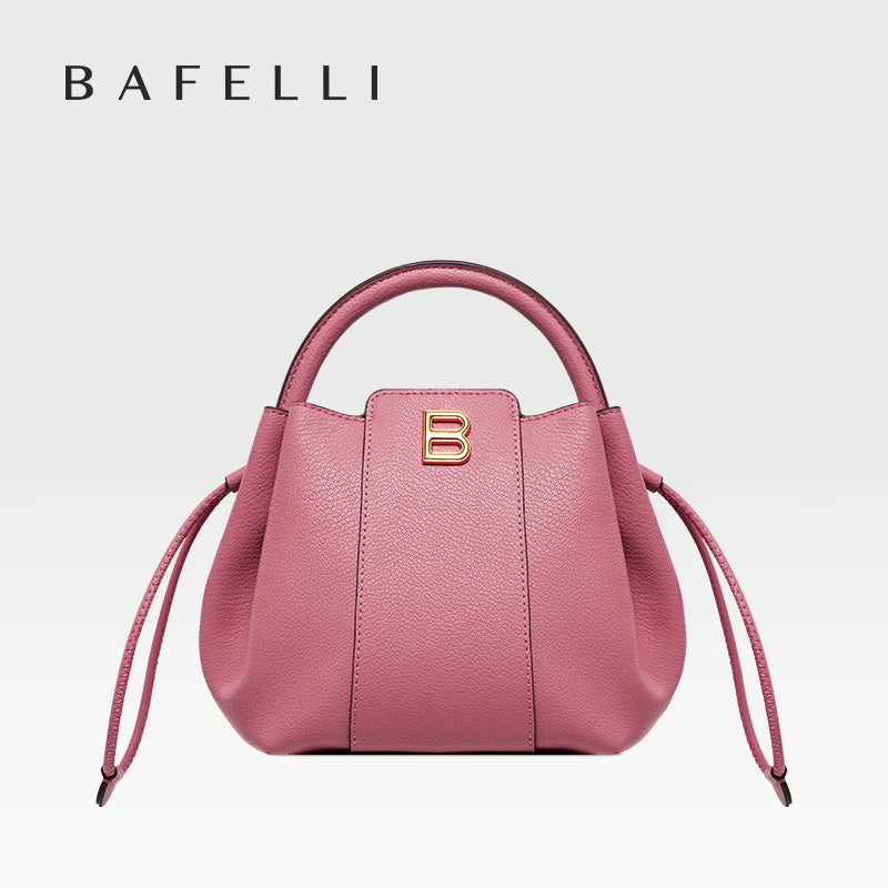 Soft Split Leather Bucket Bag – Casual Flap Shoulder Style