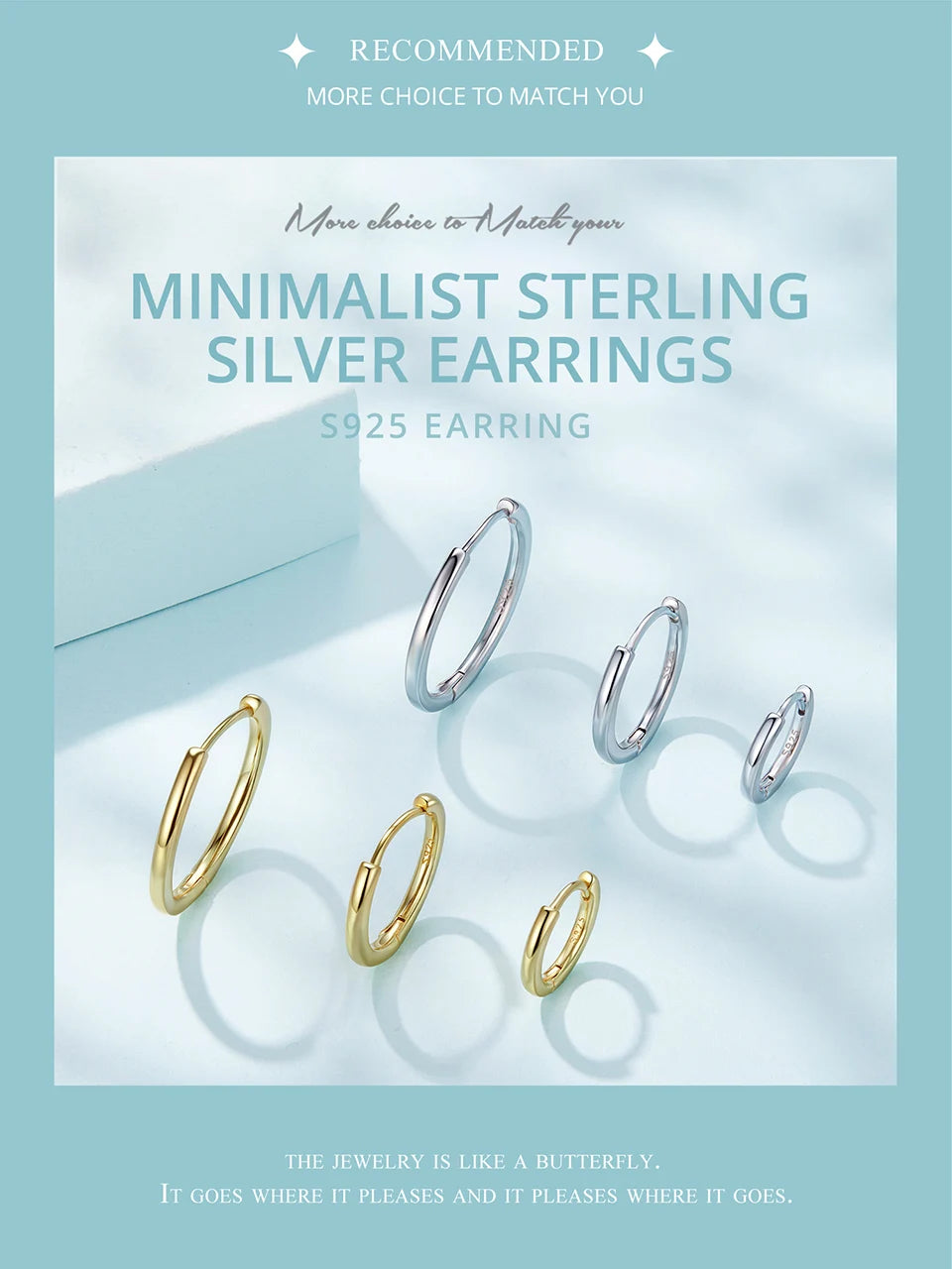 Minimalist Hoop Earrings – 925 Sterling Silver for Multiple Piercings