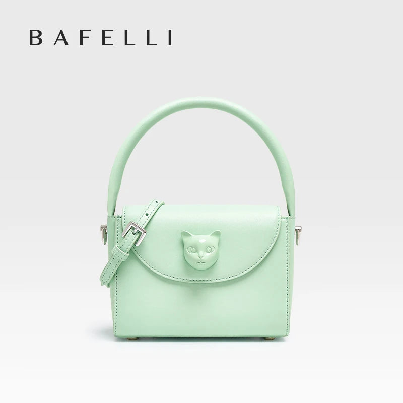 Genuine Leather Doctor-Style Mini Handbag with Flap