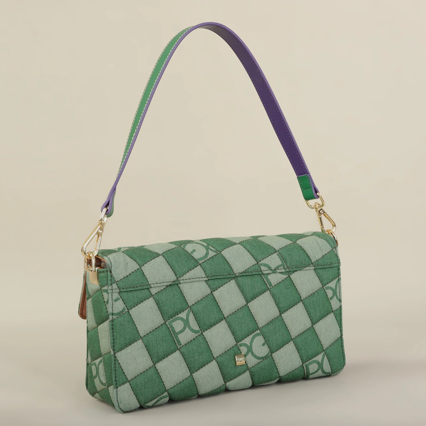 Bright Crossbody Bag – Elegant PU Satchel with Embroidery and Rivet Detail