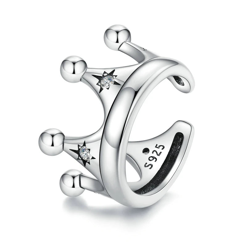 Sterling Silver Mono-earring with Zircon – Clip-On Geometric Style