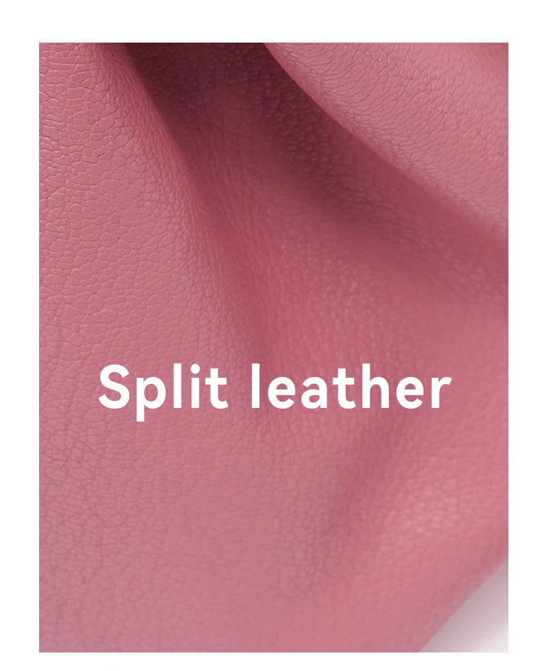Soft Split Leather Bucket Bag – Casual Flap Shoulder Style