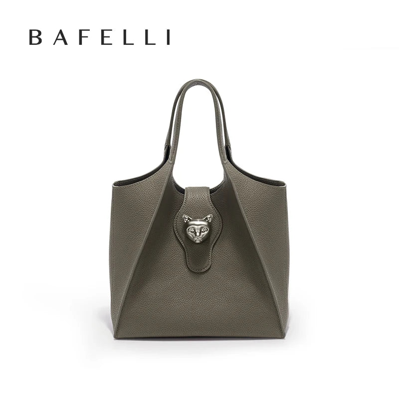 Genuine Leather Tote Bag – Soft Casual Style with Open Pocket