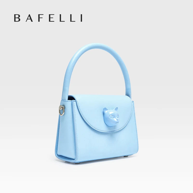 Genuine Leather Doctor-Style Mini Handbag with Flap