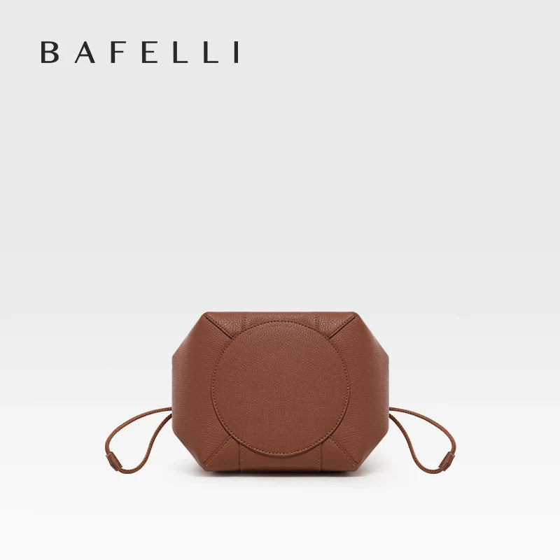 Soft Split Leather Bucket Bag – Casual Flap Shoulder Style