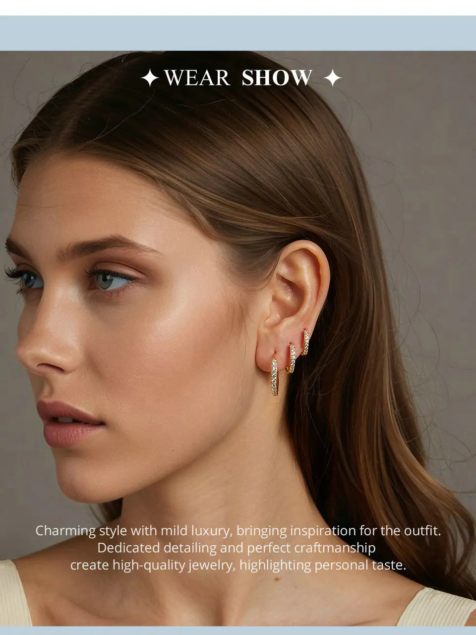925 Sterling Silver CZ Huggie Hoop Earrings with Geometric Design