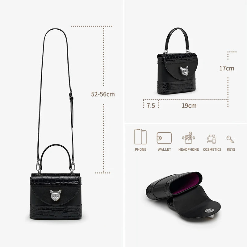 Genuine Leather Bucket Bag – Animal Print Style