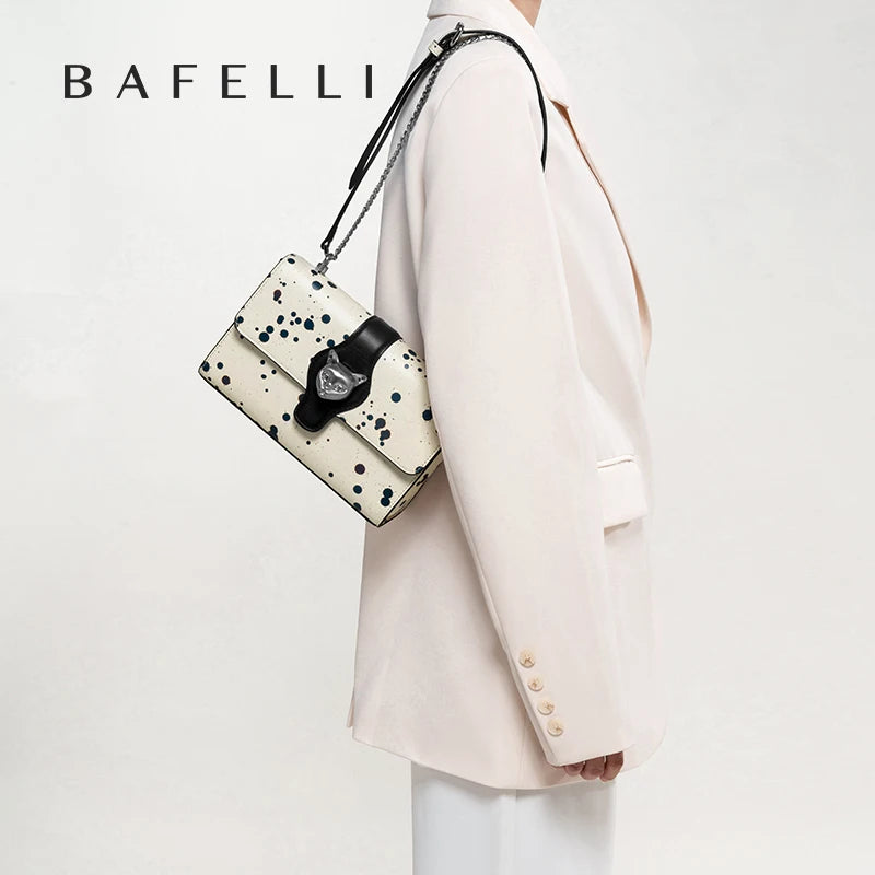 Genuine Leather Shoulder and Crossbody Bag – Dot Flap Design
