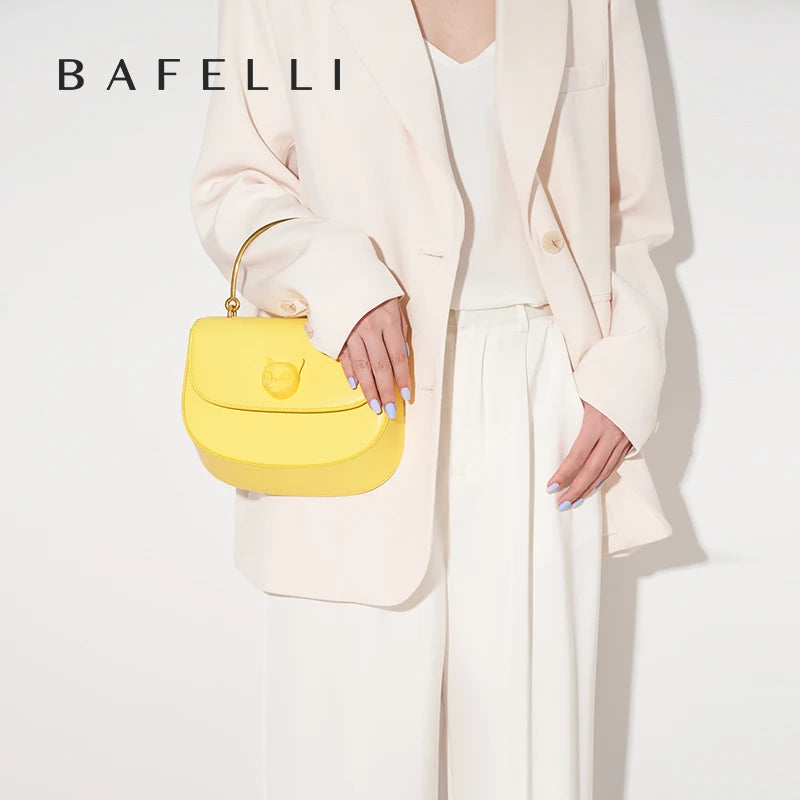 Half Moon Crossbody Bag – Genuine Leather Flap Style