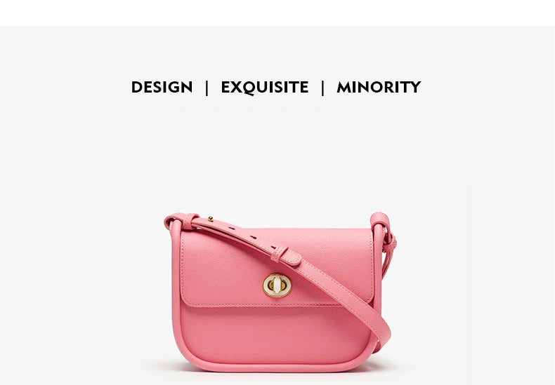 Elegant Split Leather Saddle Crossbody Bag